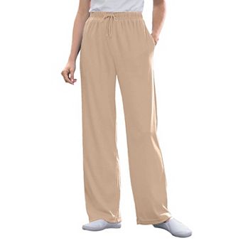 Woman Within Plus Size Sport Knit Straight-Leg Pull-On Pants