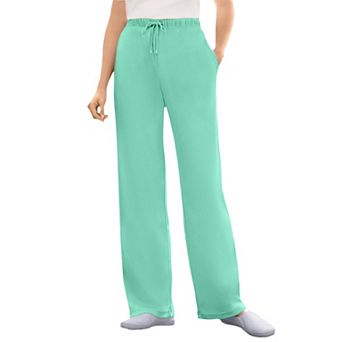 Woman Within Plus Size Tall Sport Knit Straight-Leg Pull-On Pants