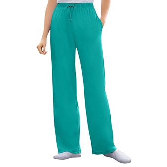 Woman Within Plus Size Sport Knit Straight-Leg Pull-On Pants