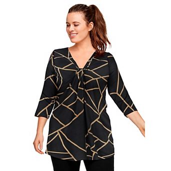 ellos Plus Size Twisted Knot-Front Tunic