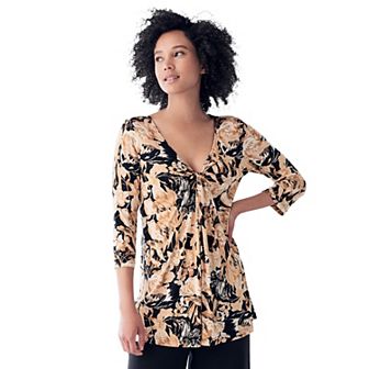 ellos Plus Size Twisted Knot-Front Tunic
