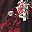 Black Red White Floral