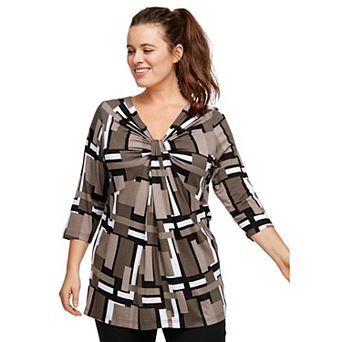 ellos Plus Size Twisted Knot-Front Tunic