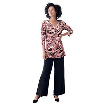 ellos Plus Size Twisted Knot-Front Tunic