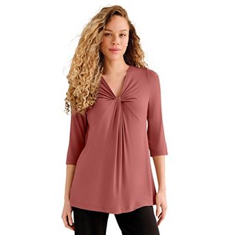 ellos Plus Size Twisted Knot-Front Tunic