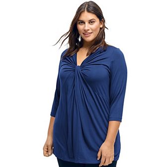 ellos Plus Size Twisted Knot-Front Tunic