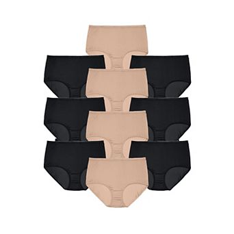 Comfort Choice Plus Size Full Coverage Nylon Brief 10-Pack