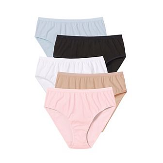 Comfort Choice Plus Size Hi-Cut Cotton Brief 5-Pack