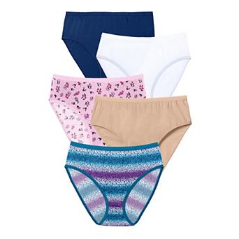 Comfort Choice Plus Size Hi-Cut Cotton Brief 5-Pack