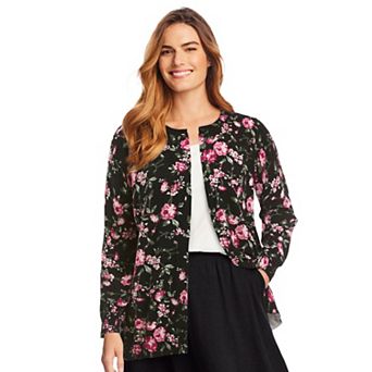 Woman Within Plus Size Perfect Long-Sleeve Cardigan