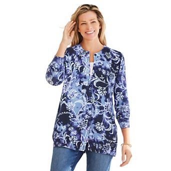 Woman Within Plus Size Perfect Long-Sleeve Cardigan Sweater