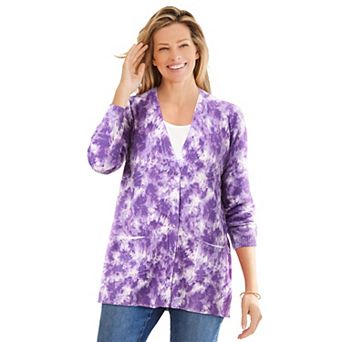 Woman Within Plus Size Perfect Long-Sleeve Cardigan Sweater