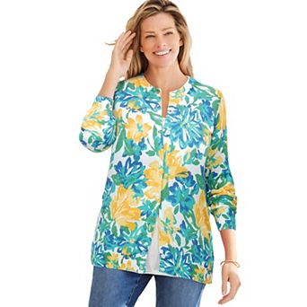 Woman Within Plus Size Perfect Long-Sleeve Cardigan Sweater