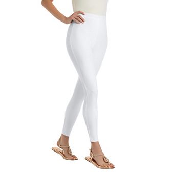 Woman Within Plus Size Stretch-Cotton Knit Pull-On Leggings