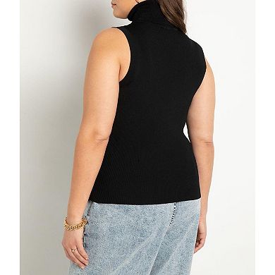 ELOQUII Women's Plus Size Turtleneck Layering Sweater