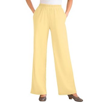 Woman Within Plus Size Tall 7-Day Knit Wide-Leg Pull-On Pants