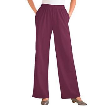 Woman Within Plus Size Tall 7-Day Knit Wide-Leg Pull-On Pants