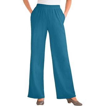 Woman Within Plus Size Tall 7-Day Knit Wide-Leg Pull-On Pants