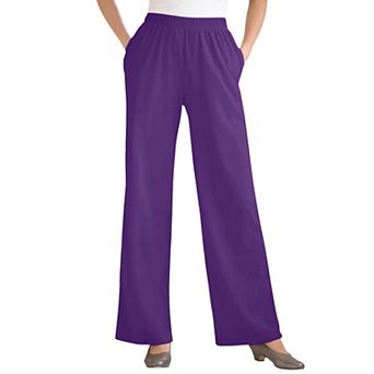 Woman Within Plus Size Tall 7-Day Knit Wide-Leg Pull-On Pants