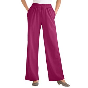 Woman Within Plus Size Tall 7-Day Knit Wide-Leg Pull-On Pants