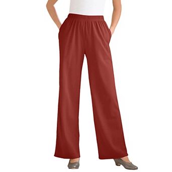 Woman Within Plus Size Tall 7-Day Knit Wide-Leg Pull-On Pants