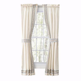 Richmark Tailored Rod Pocket Design Curtain Panel Pair For Windows With Ties