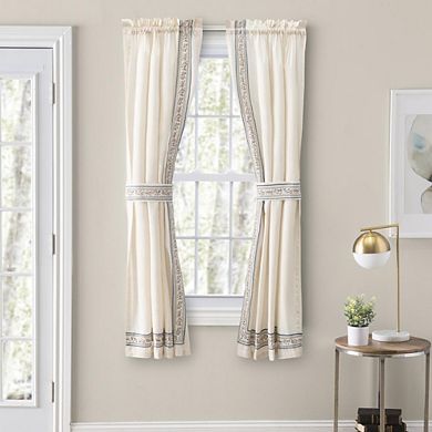 Richmark Tailored Rod Pocket Design Curtain Panel Pair For Windows With Ties