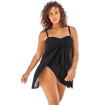 Swim 365 Women's Plus Size Mesh-draped Swimsuit