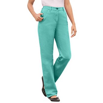 Woman Within Plus Size Petite Perfect All-Cotton Back-Elastic Denim Jeans