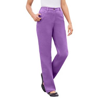 Woman Within Plus Size Petite Perfect All-Cotton Back-Elastic Denim Jeans