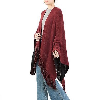 Women's Karla Hanson Reversible Knit Poncho Shawl