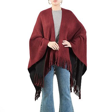Women's Karla Hanson Reversible Knit Poncho Shawl