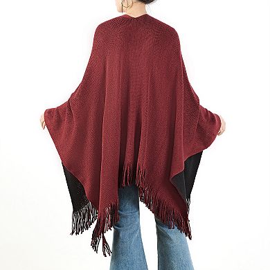 Women's Karla Hanson Reversible Knit Poncho Shawl