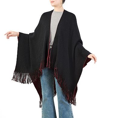 Women's Karla Hanson Reversible Knit Poncho Shawl