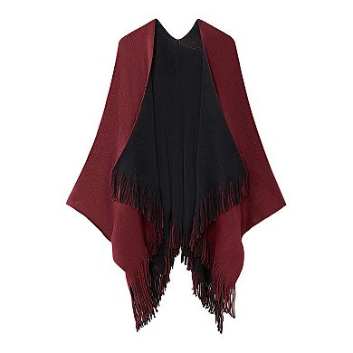 Women's Karla Hanson Reversible Knit Poncho Shawl