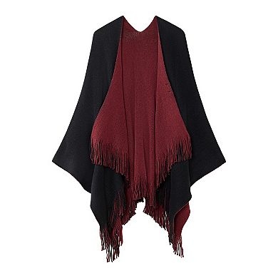 Women's Karla Hanson Reversible Knit Poncho Shawl