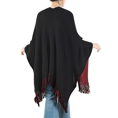 Women's Karla Hanson Reversible Knit Poncho Shawl