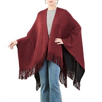 Women's Karla Hanson Reversible Knit Poncho Shawl
