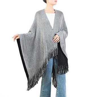 Women's Karla Hanson Reversible Knit Poncho Shawl