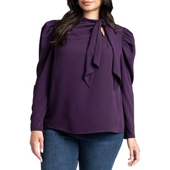 Eloquii Women's Plus Size Drape Front Blouse