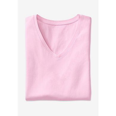 Woman Within Plus Size Perfect Long-Sleeve V-Neck Tunic