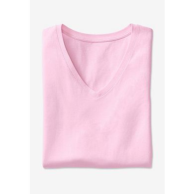 Woman Within Plus Size Perfect Long-Sleeve V-Neck Tunic