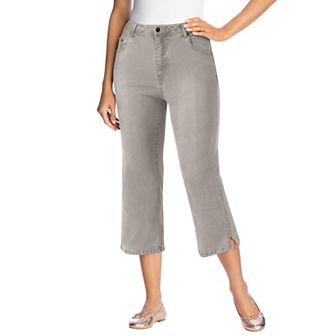 Woman Within Plus Size Stretch Denim Five-Pocket Capri Jeans