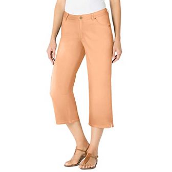 Woman Within Plus Size Stretch Denim Five-Pocket Capri Jeans