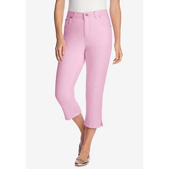Woman Within Plus Size Stretch Denim Five-Pocket Capri Jeans