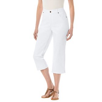 Woman Within Plus Size Stretch Denim Five-Pocket Capri Jeans