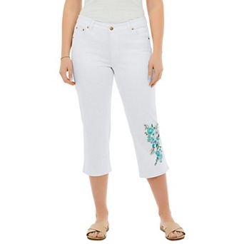 Woman Within Plus Size Stretch Denim Five-Pocket Capri Jeans