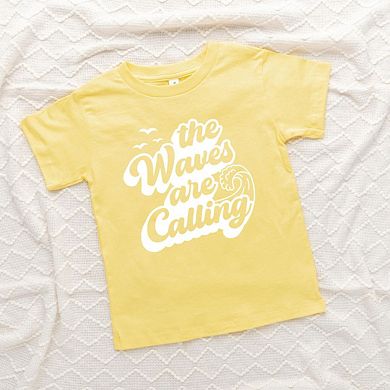 The Waves Are Calling Toddler Short Sleeve Graphic Tee