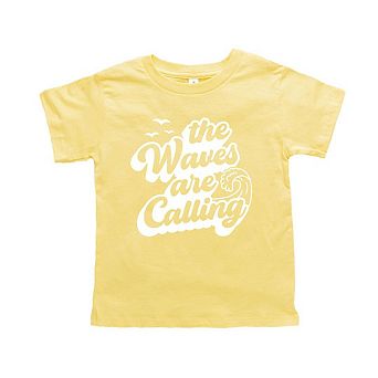 The Waves Are Calling Toddler Short Sleeve Graphic Tee