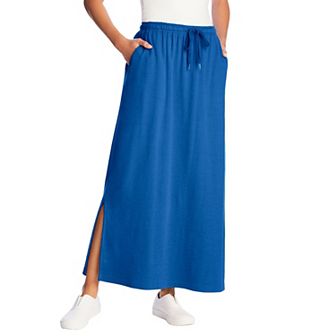 Woman Within Plus Size Sport Knit Side-Slit Skirt